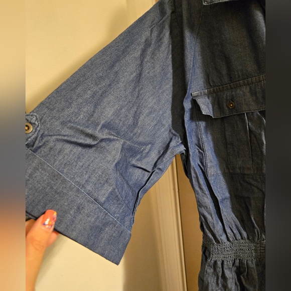 New Millenium 3x half zip denim dress - Picture 2 of 5